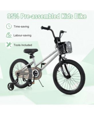 18 Inch Kids Bike Adjustable with Transparent Chain Cover