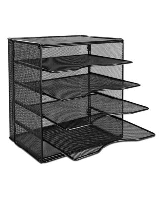 Mesh Desk Organizer File Holder Paper Sorter 5 Slots