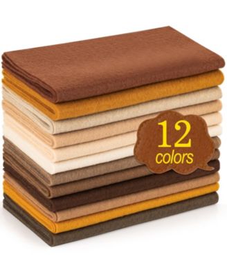 12 Rolls Soft Felt Fabric Sheets DIY Craft Sewing Nonwoven Patchwork Material