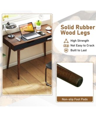 Modern Desk Mid Century Style with Drawer and Open Shelf