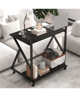 Rolling 32” Computer Desk with Power Outlets for Home Office