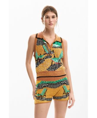 Women's Sleeveless jacquard T-shirt