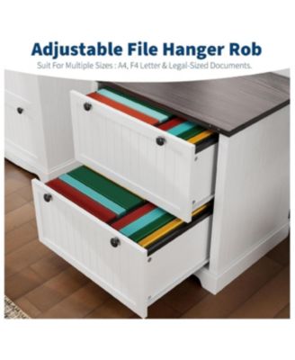 Farmhouse Lateral File Cabinet with 2 Drawers and Hanging File Storage