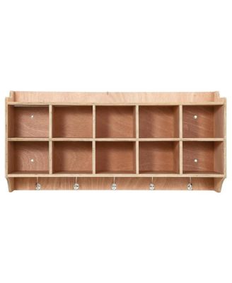 Wall Mounted Cubby Storage Organizer with Hooks for Daycare