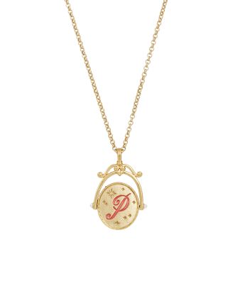 P Initial Peony Gold Spinner Chain Necklace