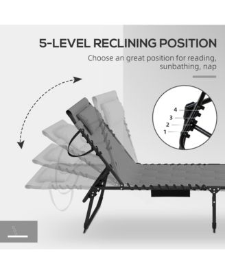 Folding Chaise Lounge, Padded Reclining ning Chair,