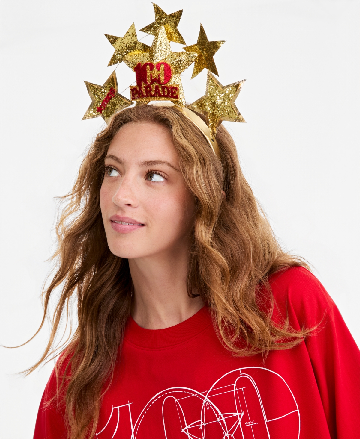 Macy's 100th Thanksgiving Day Parade Red Stars Glitter Headband, Macy's Exclusive
