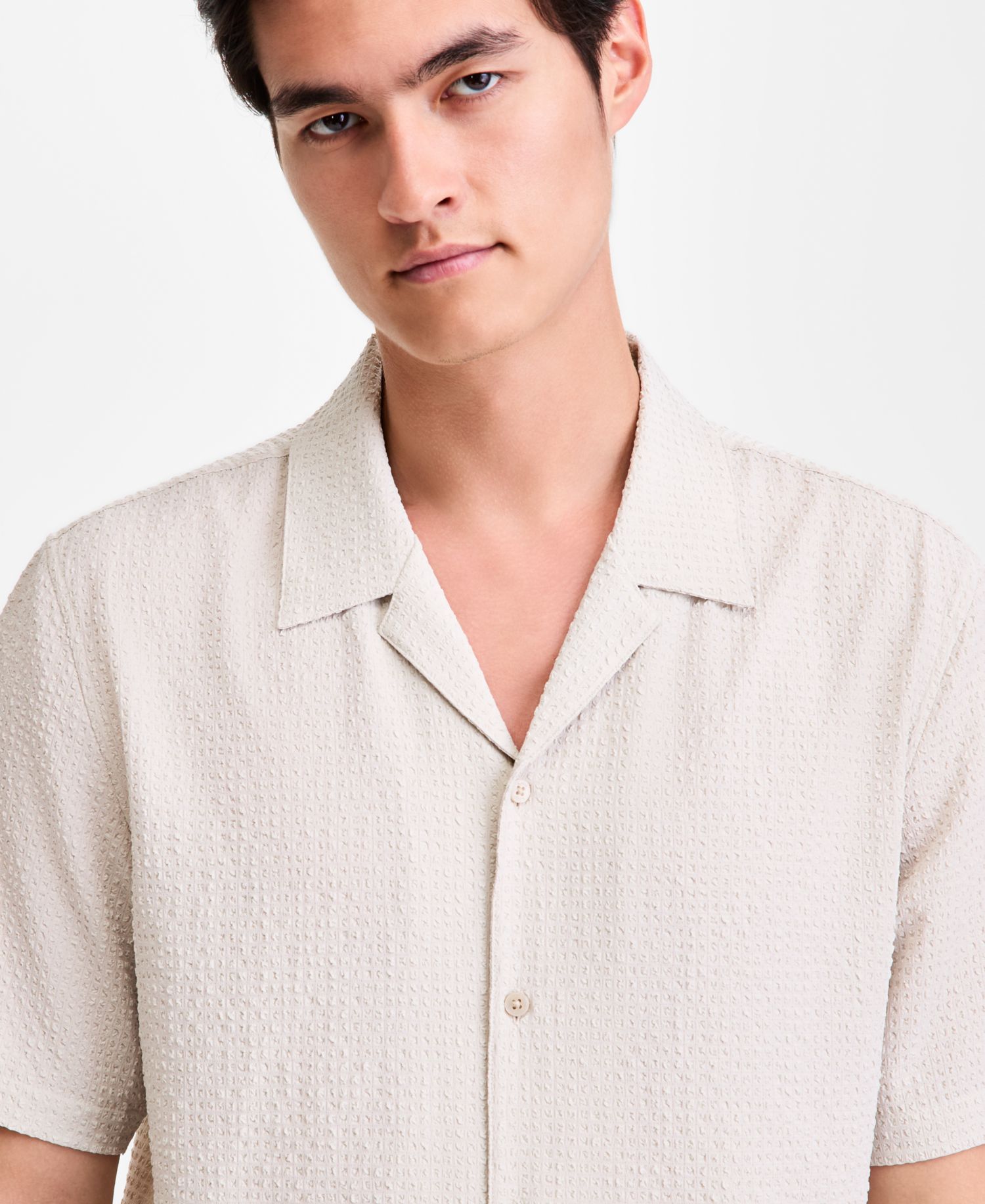 Men's Short-Sleeve Paperweight Solid Shirt, Macy's Exclusive