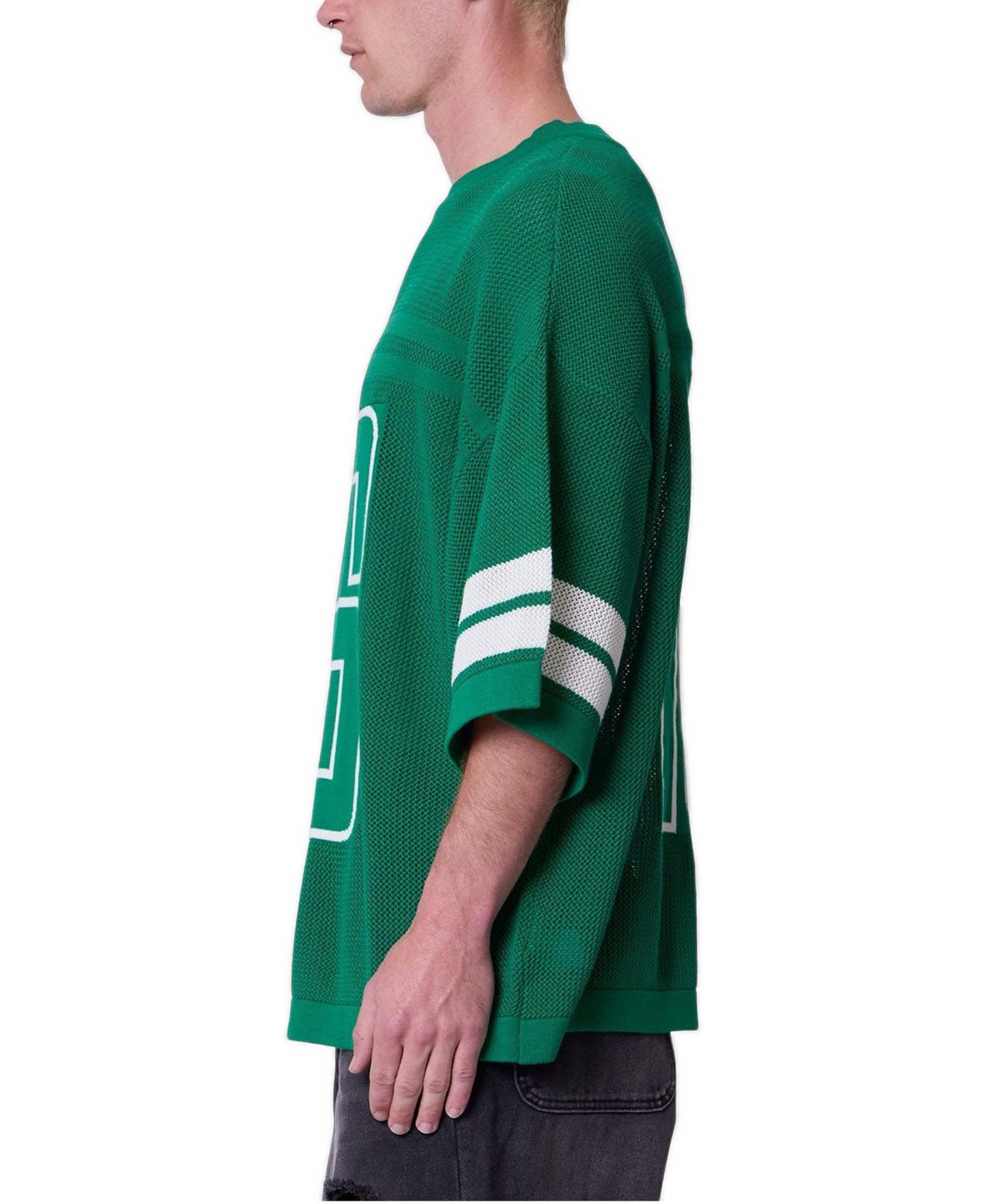 Мужской топ mnml Open Knit Varsity Jersey, цвет: Зелёный — фото 3