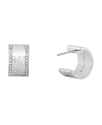 Pave Logo Hoop Earrings