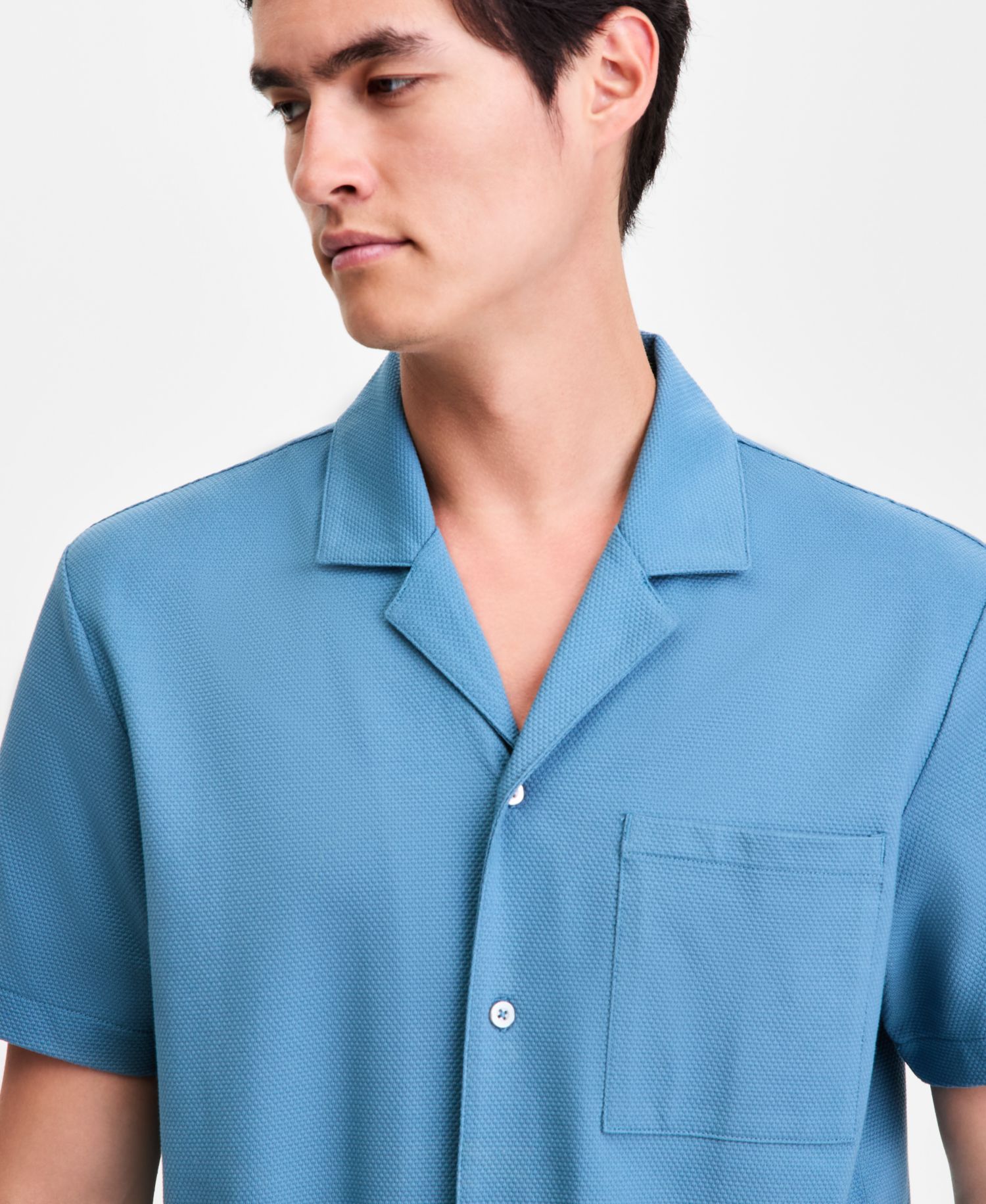 Men's Short-Sleeve Knit Camp Shirt, Macy's Exclusive