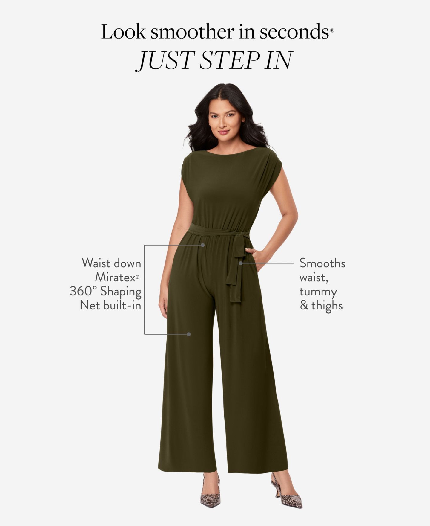 Женский комбинезон Body by Miraclesuit Boat Neck Shaping Jumpsuit, цвет: Nori — фото 3