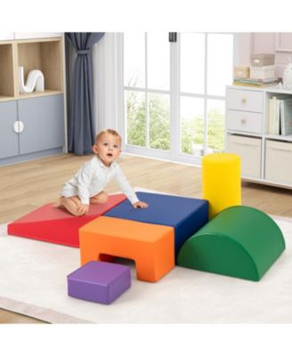 6-Piece Foam Climbing Blocks Indoor Climb & Crawl Set, Rectangle Shapes