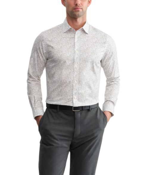 Мужская рубашка Michael Kors Cool Max Fiber Spread Collar Dress Shirt, цвет: Шалфейный зелёный