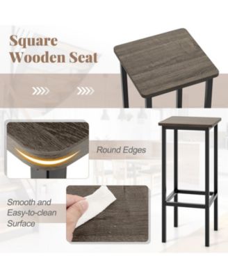 Counter Height Bar Stools Set of 4 with Wood Frame