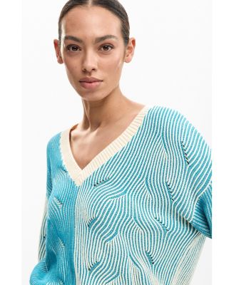 Women's Two-tone knitted sweater