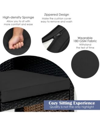 4-Piece Patio Rattan Seating Set with Loveseat, Chairs, and Coffee Table