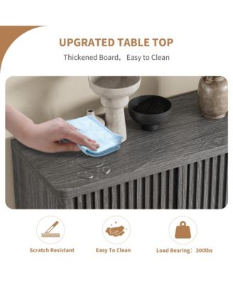 5 Tier Shoe Cabinet with Fluted Door, 13.7 x 31.6 x 41.5 in