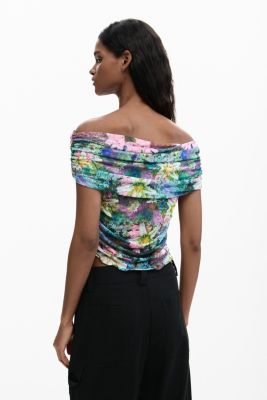 Women's Floral boat neck t-shirt