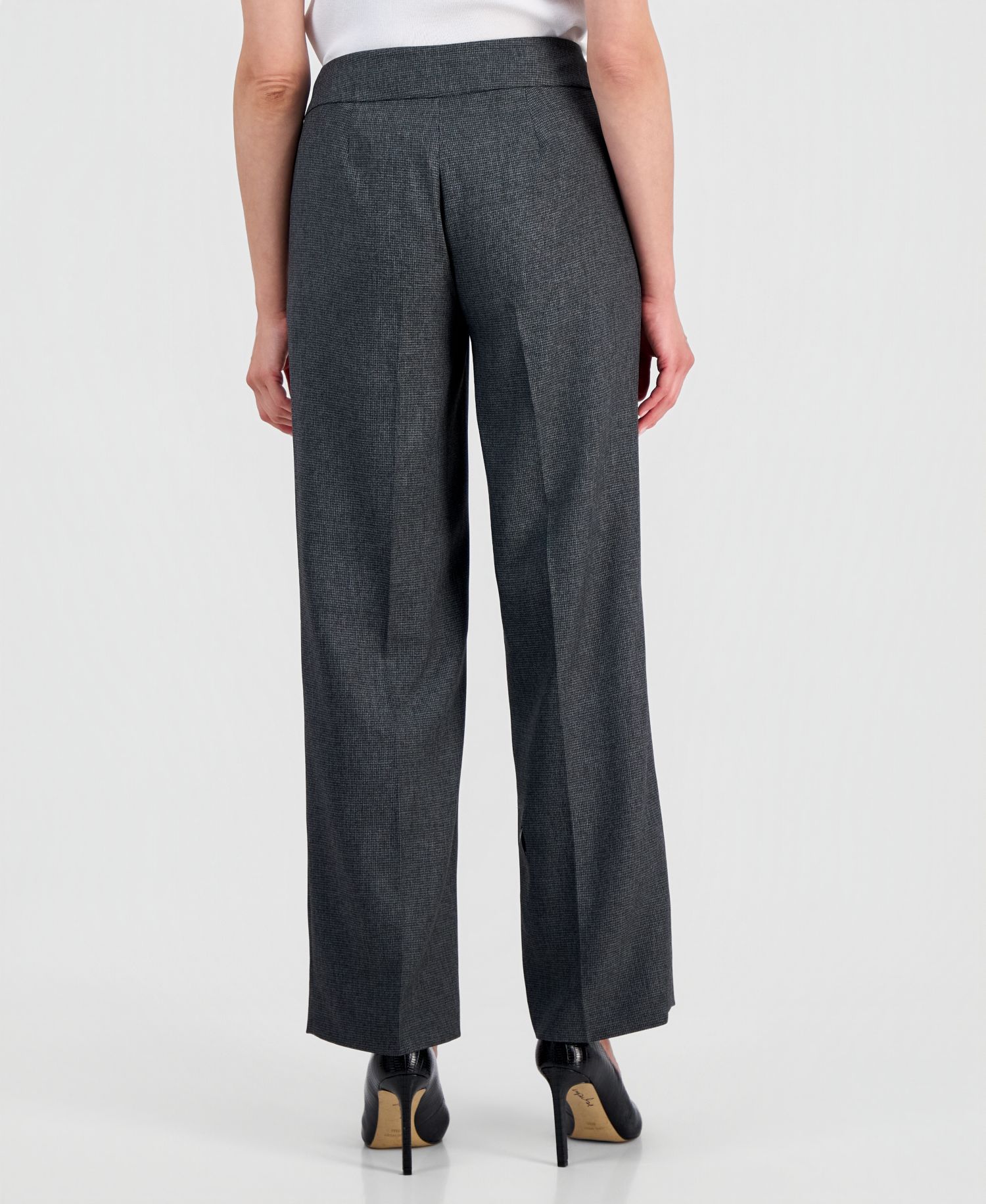 Women's Four-Pocket Jacket & Fly-Front Wide-Leg Pants Suit