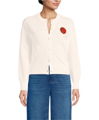 Women's Cotton Embellished Cardigan Sweater