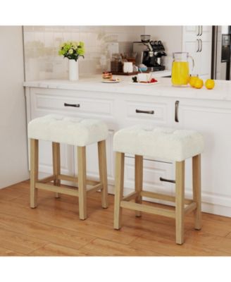 Upholstered Counter Height Bar Stools Set of 2