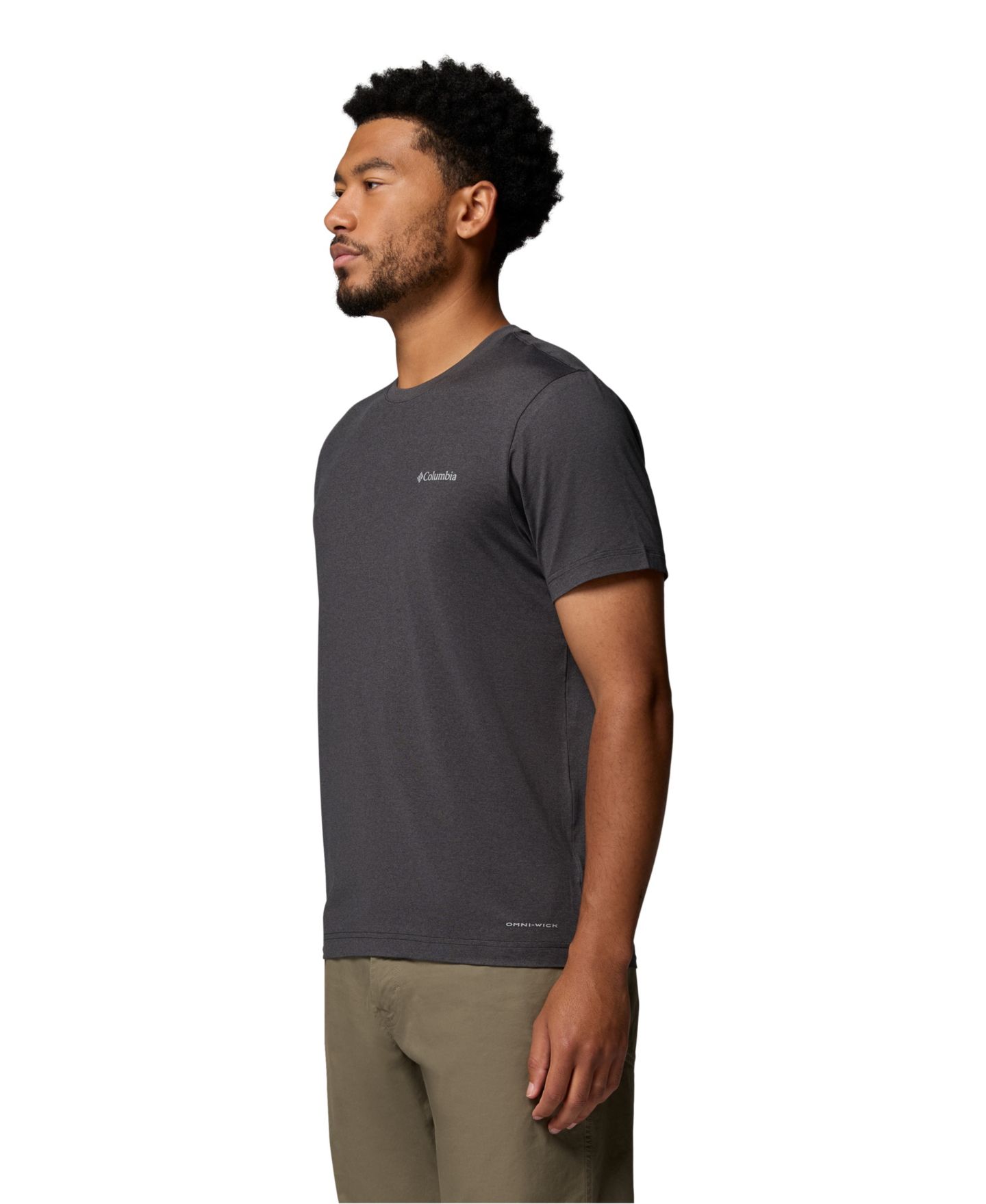 Мужская футболка Columbia Parsons Point Short-Sleeve Logo, цвет: Чёрный меланжевый — фото 3