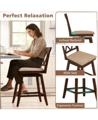 24 in Upholstered Counter Height Bar Stools Set of 2