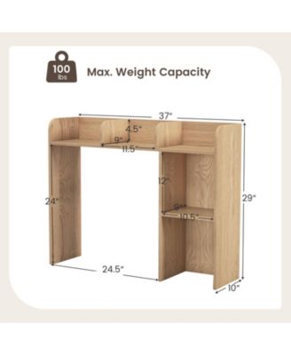 Three Tier Desk Bookshelf with Open Shelves for Home Office