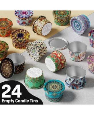 Empty Candle Tin Making Kit with Lids, 2.5 oz