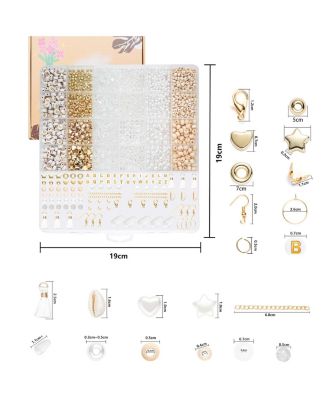 335pcs, Stone Beads Kit Irregular DIY Craft Bracelet Necklace Earrings Transparent
