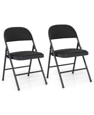 Padded Folding Chairs 2-Pack with Reinforced Metal Frame