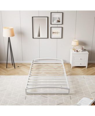 Twin 6in Metal Platform Bed Frame Steel Slats Low Profile No Box Spring