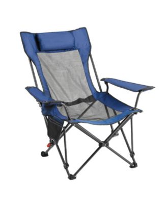 4-Position Reclining Camping Chair Folding Patio Lounger 52.36 x 21.65 x 15.74