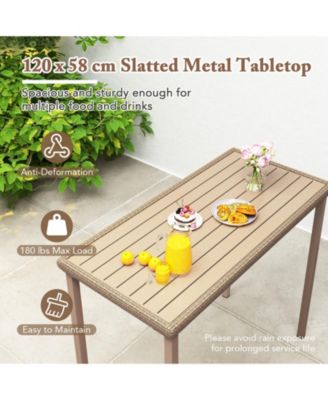 3-Piece Patio Bar Table Set with Bar Height Table and 2 Armless Chairs