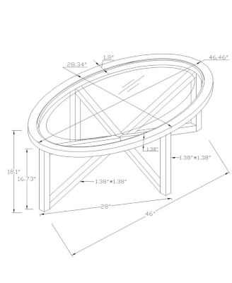 Modern Round Tempered Glass Outdoor Coffee Table with Solid Wood Base