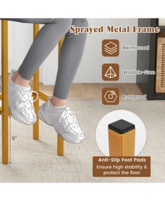 Counter Height Bar Stools Set of 4 with Wood Frame