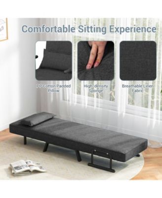 6-Position Convertible Sleeper Armchair Lounge Couch with Pillow