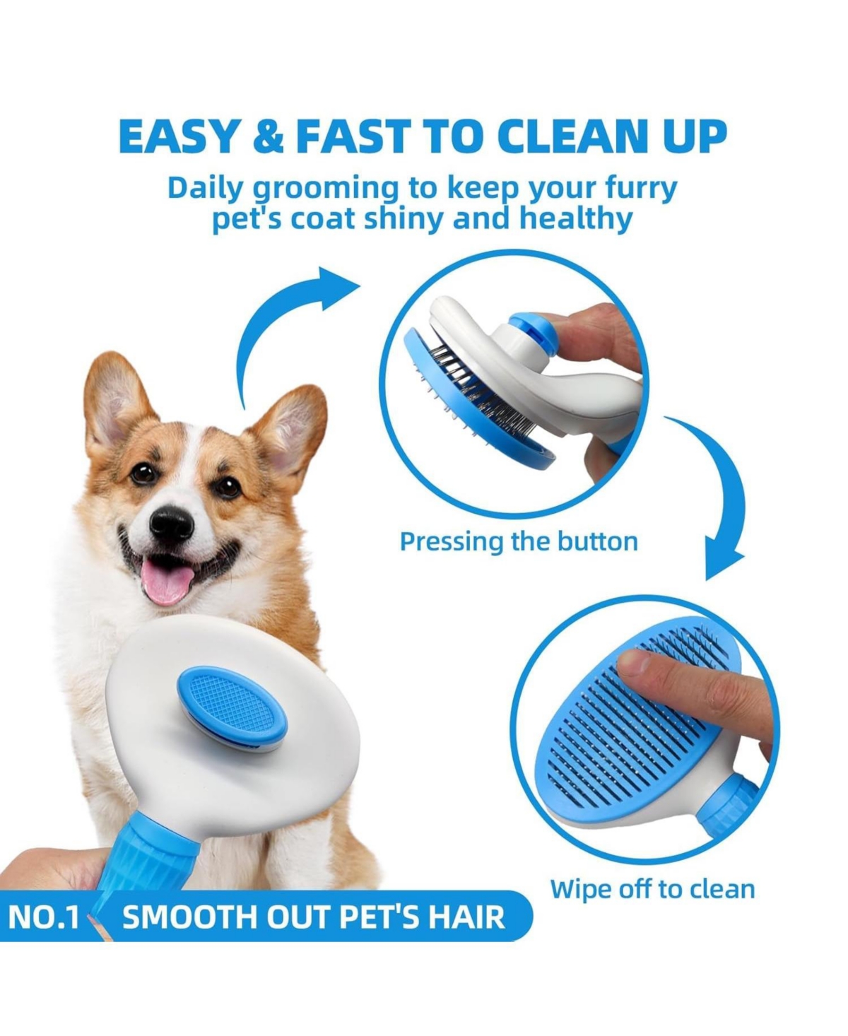 Aronkl Pet Bath Grooming Kit with Hair Brush Towel Washing Gloves Shampoo Scrubber