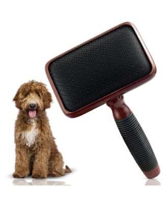 Slicker Brush for Dogs Professional Grooming Undercoat Removal Long Short Hair Stainless Steel Pins Maplewood Handle