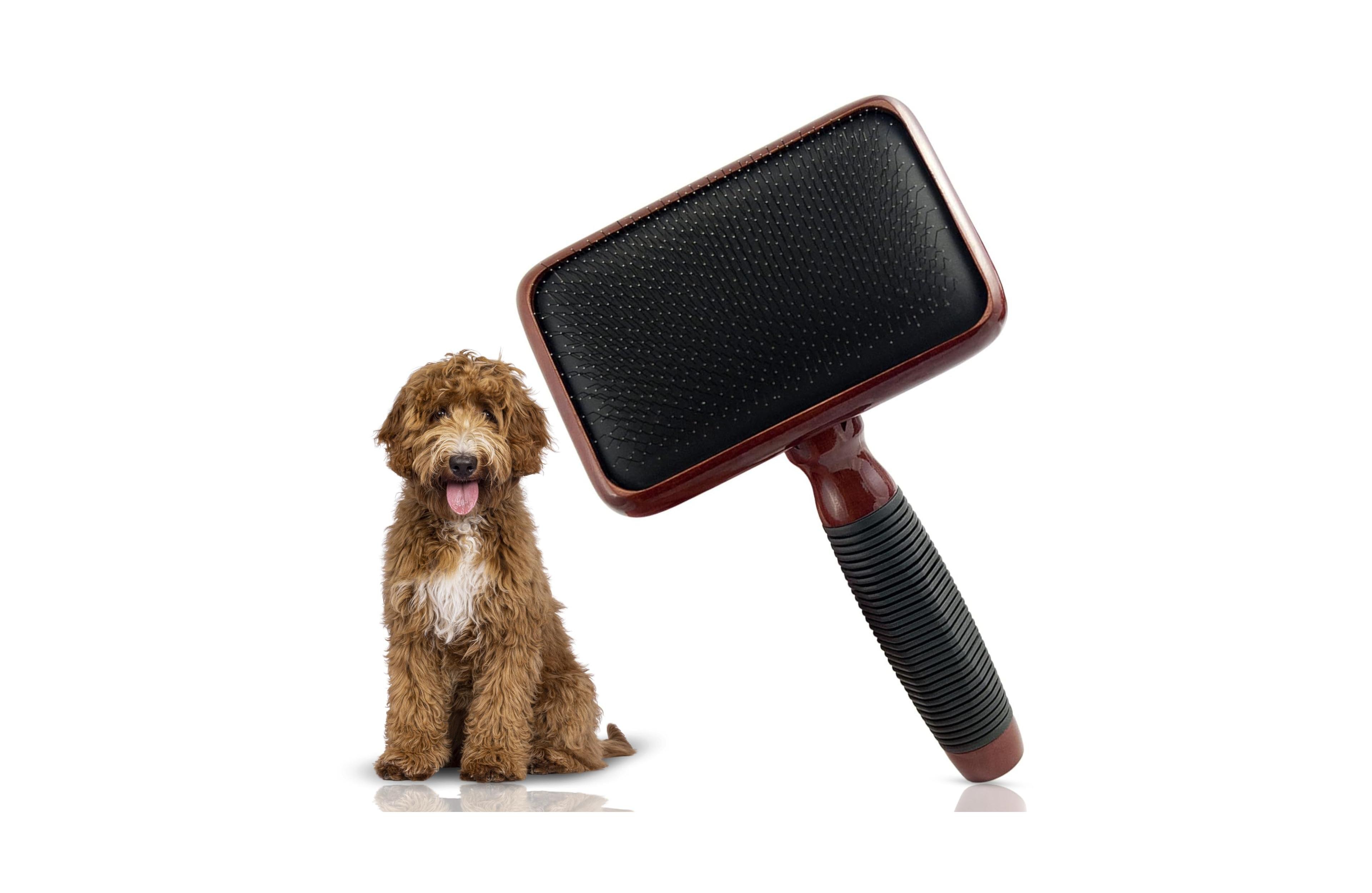 Aronkl Slicker Brush for Dogs Professional Grooming Undercoat Removal Long Short Hair Stainless Steel Pins Maplewood Handle