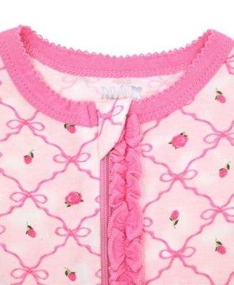 Baby Girls' Long-Sleeve Footed Pajama and Headband, 2-Piece Set