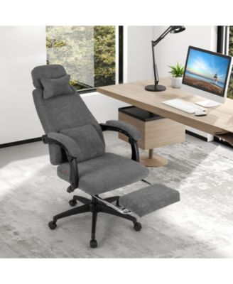 Chenille Reclining Office Chair Upholstered Desk Chair