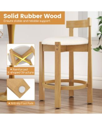 24 in Velvet Upholstered Counter Height Bar Stools Set of 4