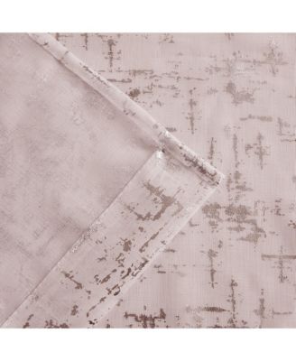 Lindsey 2-Pack Linen Textured Metallic Light Filtering Grommet Curtain Panel Pair