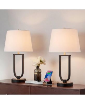 Pellana  Brass USB Table Lamp Set of 2
