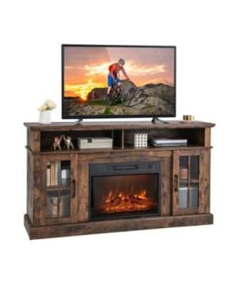 Electric Fireplace Entertainment Center with Adjustable Shelves for 65 in TVs