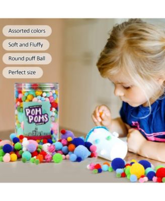900 Pom Poms Bulk Arts Crafts Soft Fluffy Assorted Sizes Decorations