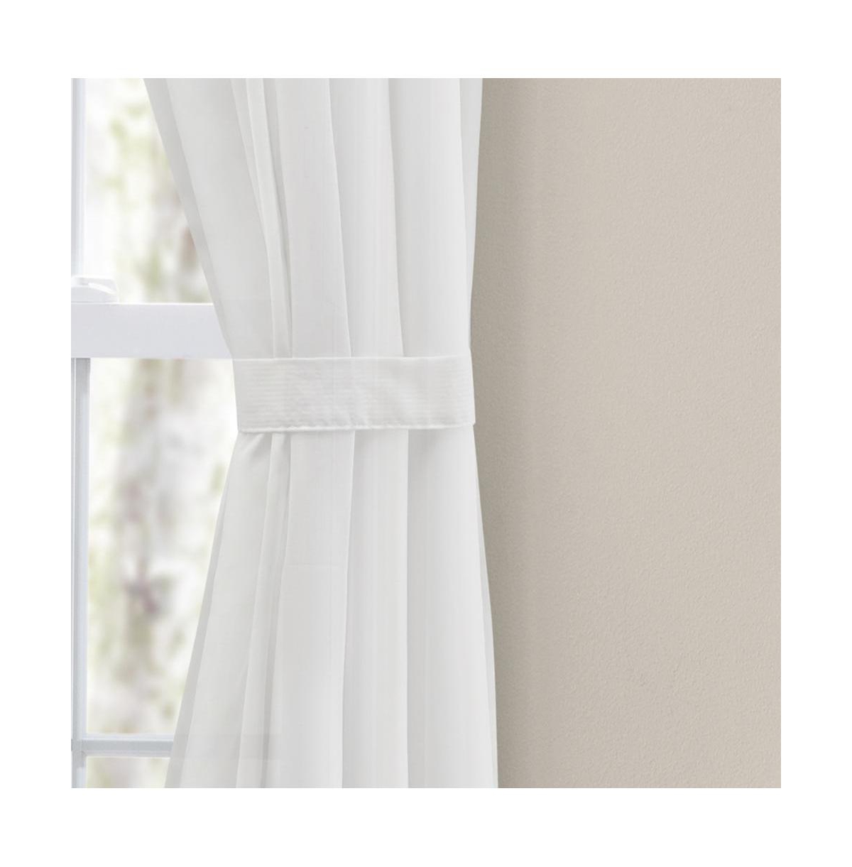 Ellis Curtain Cotton Voile Rod Packet Tailored Curtain Panel Pair for Windows