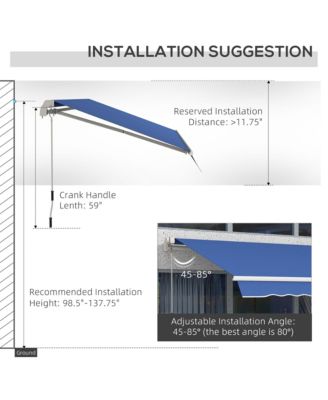 12' x 10' Retractable Awning Patio Awnings Sun Shade Shelter